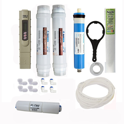 

SHAPURE Hasbro RO Purifier Complete Service KIT+ 75/80 GPD VONTRON Membrane Solid Filter Cartridge(5, Pack of 1)