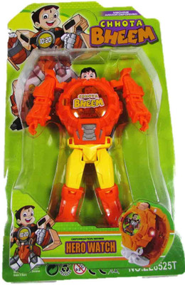 

Three Mask Chota Bhim Transforming Robot Toy Convert To A Digital Wrist Watch For Kids - Orange(Orange)