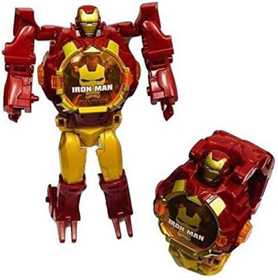 

Three Mask Iron Man Transforming Robot Toy(Red)