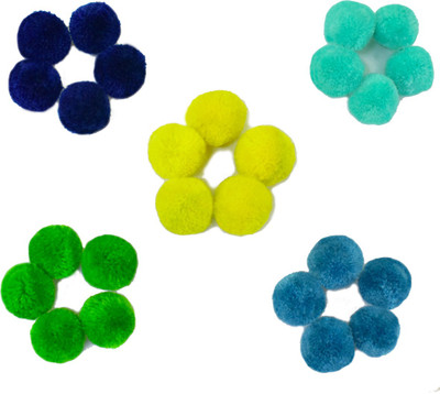 

Embroiderymaterial Multicolor Pom Pom Balls for Crafts, Decorations and Jewelry making Purpose Combo Pack 25 Pieces