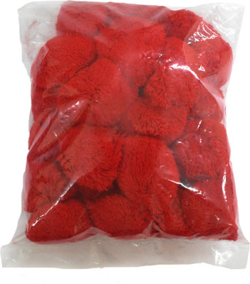 

Embroiderymaterial Red Pom Pom Balls For Crafts and Decorations Purpose (25 Pcs)