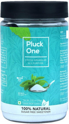 

Pluck One Stevia All Purpose (100 gms/200 tsp) - 100% Natural Sweetener | Zero Calorie | Sugar Substitute | Diabetic friendly Sugar Free | No Preservatives | Vegan | Gluten Free | Superior Purity Sweetener(100 g)