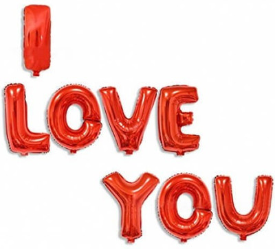 

BashNSplash Solid I Love You Foil Balloon Valentines Day Decoration red (PACK OF 1) Letter Balloon(Red, Pack of 1)