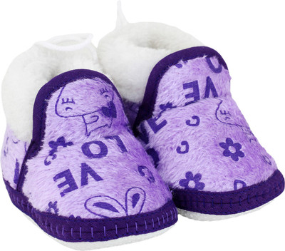 

Neska Moda 0 To 12 Month Baby Booties(Toe to Heel Length - 12 cm Purple)