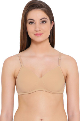 Clovia Clovia Cotton Padded Non-Wired T-Shirt Bra Women Full Coverage Heavily Padded Bra(Beige)