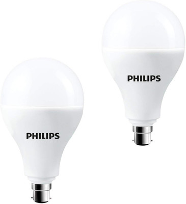 PHILIPS 40 W Basic Round B22 LED Bulb(White, Pack of 2)