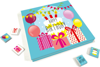 

Dear Chocolate Dear Chocolate's Happy Birthday 25 chocolate Gift Box Bars(Pack of 25, 25 Units)