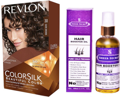 

SHEER SECRET HAIR BOOSTER OIL 100 ML (PURE COLD PRESSED) with HAIR COLOUR DARK BROWN 30(Set of 2)