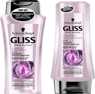 

Schwarzkopf Gliss Hair Repair with Liquid Keratin serum Deep Repair Shampoo 250ml & Conditioner 200ml (Set of 2)(Set of 2)