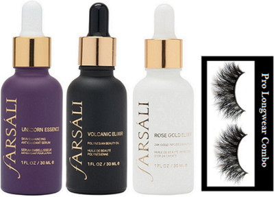 

pro longwear combo Eyelashes, Farsali Unicorn Essence Antioxidant + Farsali Volcanic Elixir +Farsali Rose Gold Elixir(Set of 4)