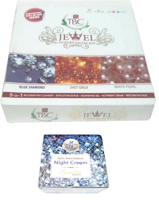 

TBC Jewel Luxury Facial Kit-150g & Skin Whitening Night Cream-50g.(Set of 1)
