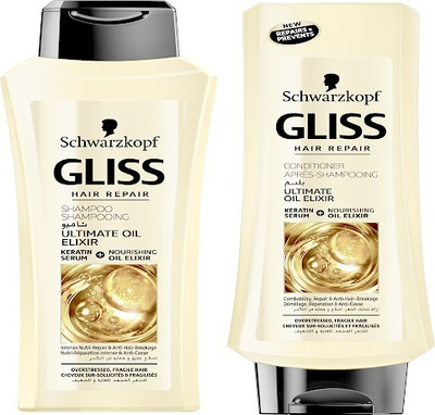 

Schwarzkopf Gliss Hair Repair with Liquid Keratin Ultimate Oil Elixir Shampoo 400ml & Conditioner 400ml (Set of 2)(Set of 2)