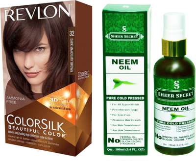 

SHEER SECRET NEEM OIL 100 ML (PURE COLD PRESSED) with HAIR COLOUR DARK MAHOGANY BROWN 32(Set of 2)