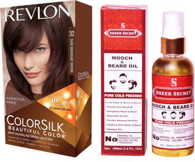 

SHEER SECRET MOOCH AND BEARD OIL 100 ML (PURE COLD PRESSED) with HAIR COLOUR DARK MAHOGANY BROWN 32(Set of 2)