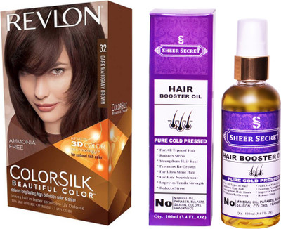 

SHEER SECRET HAIR BOOSTER OIL 100 ML (PURE COLD PRESSED) with HAIR COLOUR DARK MAHOGANY BROWN 32(Set of 2)