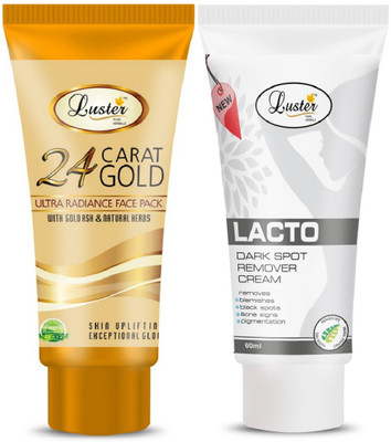 

Luster Lacto Dark Spot Remover Cream & Gold Face Pack (Set of 2)(Set of 2)