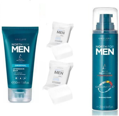 

Oriflame north for men shaving foam afer shave balm soap (2 PCS) combo(Set of 4)