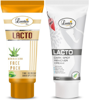 

Luster Lacto Dark Spot Remover Cream & Lacto D- Tan Face Pack (Set of 2)(Set of 2)