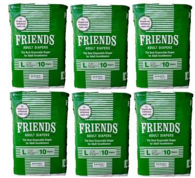 

Friends Adult Diaper Hospital - Large for weist size 38-60 inches Adult Diapers - L(60 Pieces)