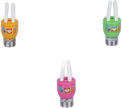 

AutoVHPR Set of 3 LED Bulb Shaped Eraser Cum Sharpener for School Children Non-Toxic Eraser(Multicolor)