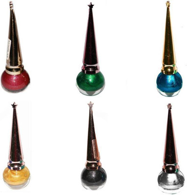 

BBMENOW glitter eyeliner pack of 6(BLACK, PINK, YELLOW, GREY, GREEN, PEARL BLUE) 3 ml (multicolor) 3 ml(multicolour)