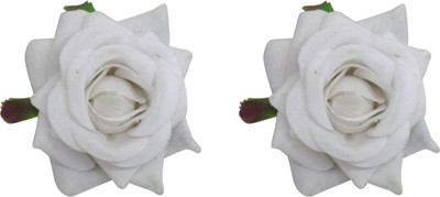 

Prime Rose Hair Flower Clip and Pin Brooch For Women And Girl, White, Set Of 2, Pack of 1 Hair Clip(White)