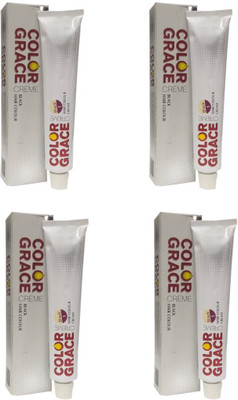 

COLOR GRACE BLACK Hair Color Creme For Men & Women(Pack of 4) Hair Color(Black)