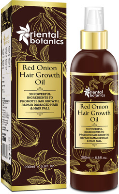 

Oriental Botanics Red Onion Hair Growth Oil, 200ml - With 30 Oils & Extracts For Complete Hair Repair (No Mineral OIl) Hair Oil(200 ml)