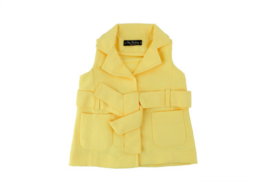 

One Friday Sleeveless Solid Baby Girls Jacket, Yellow