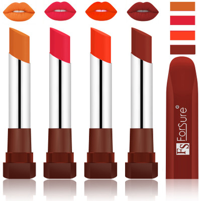 

Forsure New & Improved Stylish Matte English Lipsticks(Brick Nude, Baby Pink, Nude, Chocolate)