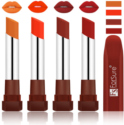 

Forsure New & Improved Stylish Matte English Lipsticks(Brick Nude, Nude, Chocolate, Brown)