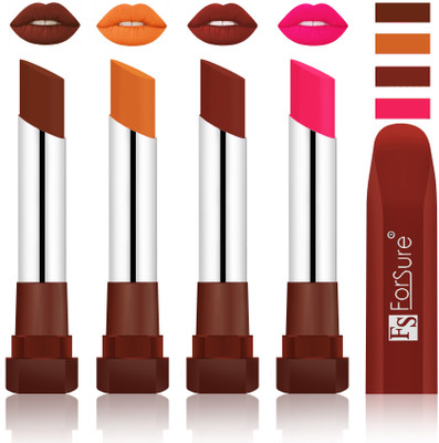 

Forsure New & Improved Stylish Matte English Lipsticks(Wine, Brick Nude, Maroon, Ruby Red)