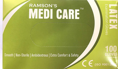 

ramson's GE Latex Examination Gloves(Pack of 100)