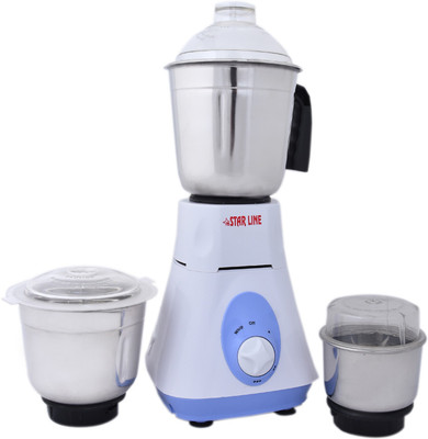 

STARLINE M18H68 550 Mixer Grinder(WHITE AND BLUE, 3 Jars)