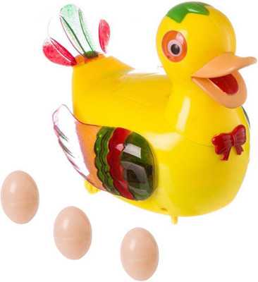 

Gencliq Funny Egg Laying Duck Bump Toy for kids (Yellow)(Yellow)