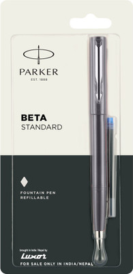 PARKER Beta Standard Grey Chrome Trim Fountain Pen For Rs. 77 @ 57 %
