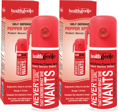 

Healthgenie Self Defence, protection & safety Pepper Spray For Men & Women, upto 10 feet range,55ml/35 gms of dispensable (Pack of 2) Pepper Stream Spray