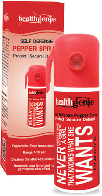 

Healthgenie Self Defence, protection & safety Pepper Spray For Men & Women, upto 10 feet range, 55ml/35 gms of dispensable (Pack of 1) Pepper Stream Spray