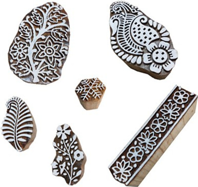 skart wooden printing blocks50 Printing Blocks(Pack of 6)