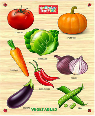 

Webby Premium Wooden Vegetables Educational Puzzle Toy(9 Pieces)