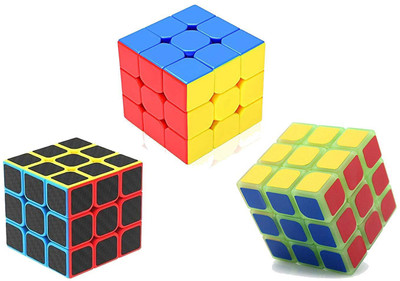 

Toy Arena Super Speed Guarantee Pack of 3X3/CARBON-FIBER/GLOW IN DARK, Magic Rubik Cube Combo(3 Pieces)
