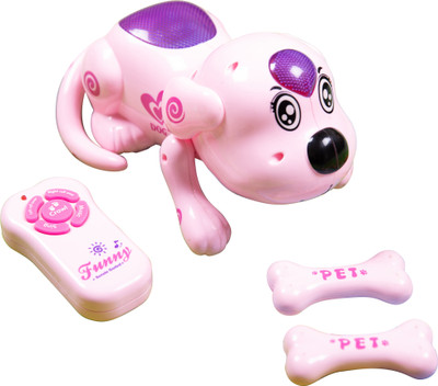 

Kiddale Remote Controlled(RC) Dog Toy, Eco-Friendly, Good Quality Plastic, Musical, Crawl, Roll Over, Sing with Light - Fun Musical Toy for Kids(10 Month to 3 Years), Toddler and Babies(Pink)