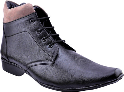 

Zeniver Elano Men's Faux Leather Black Color Ankle length Shoes Office Wear Formal Boots Boots For Men(Black