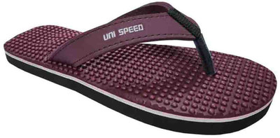 Unispeed Women Flip Flops(Maroon , 6)