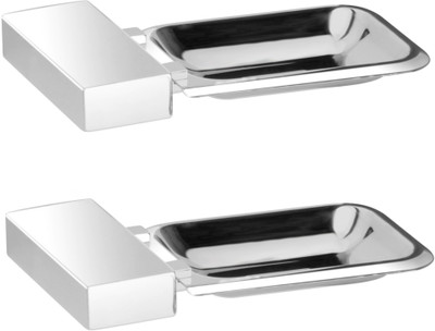 

Easyhome Furnish Set of 2 pieces 304-Stainless Steel Soap Dish -(Glossy Silver)