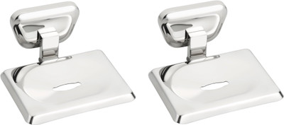 

Easyhome Furnish Set of 2 pieces Stainless Steel Soap Dish -(Glossy Silver)