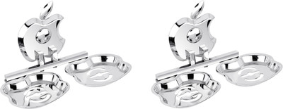 

Easyhome Furnish Set of 2 pieces 304-Stainless steel Double Soap Dish -(Glossy Silver)