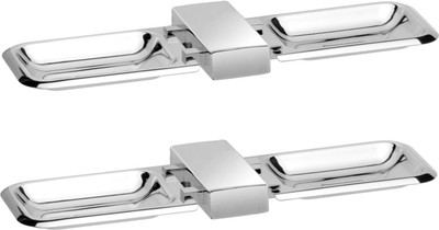 

Easyhome Furnish Set of 2 pieces 304-Stainless steel Double Soap Dish -(Glossy Silver)