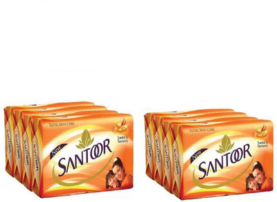 

santoor turmeric sandle soap 125g pack of 8(125 g, Pack of 8)