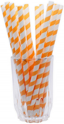 

tecmac Straight Drinking Straw(White, Orange, Pack of 25)